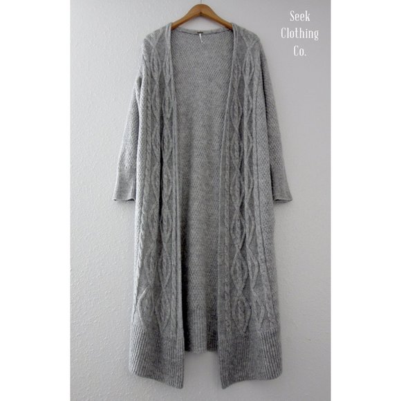 cable knit maxi cardigan
